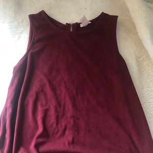 Red velvet tank top